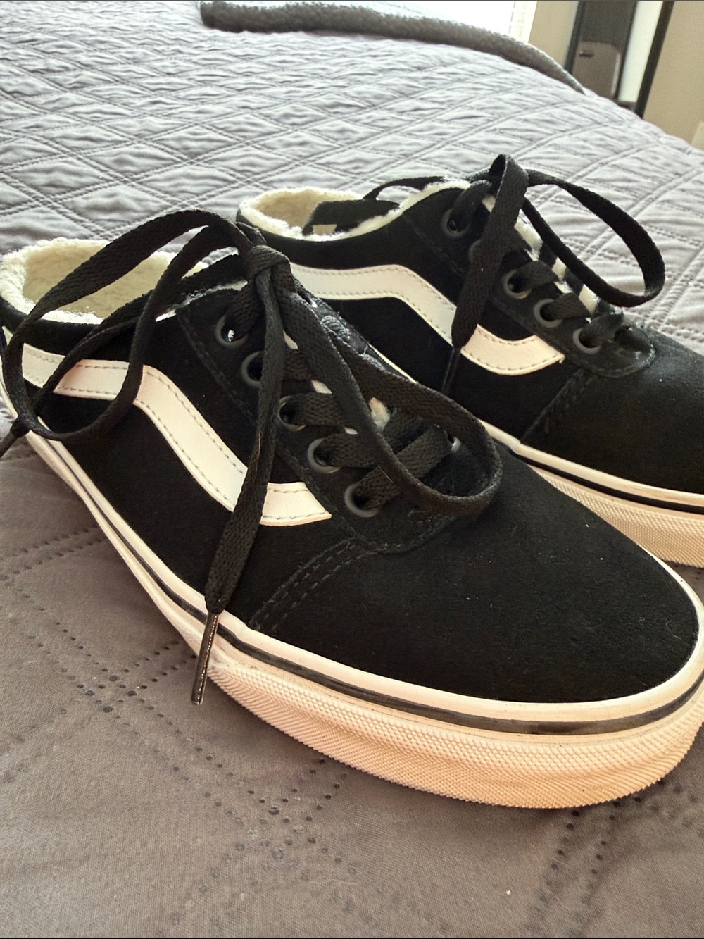 Women’s Vans!  Size 6.5. Mules Black Skate-Style Sneakers with White Stripe